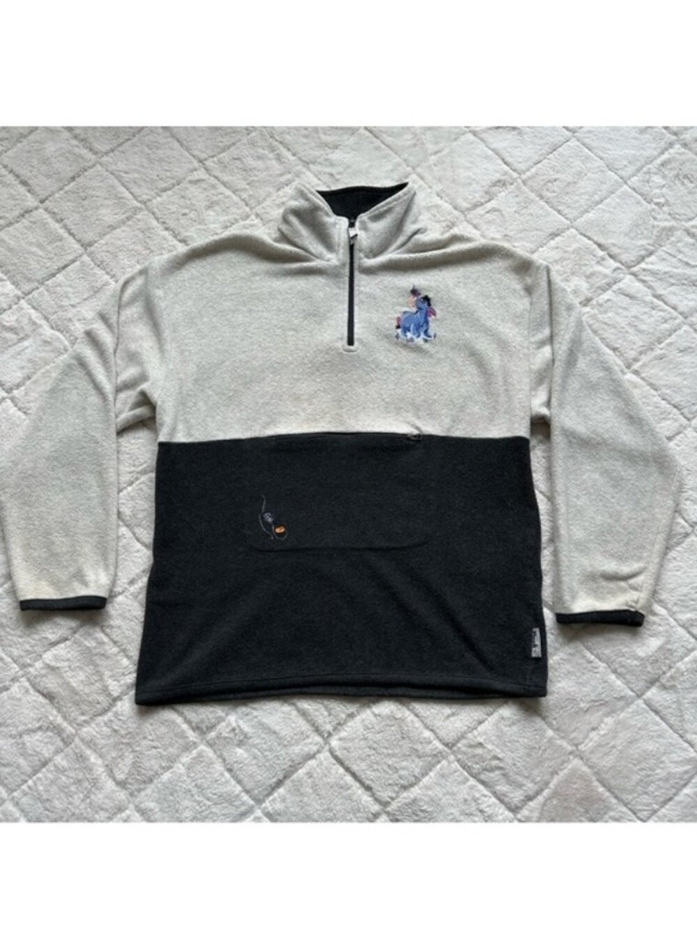 The Disney Store | "Pooh" Vintage Colorblock Eeyore Quarter Zip | Size Small